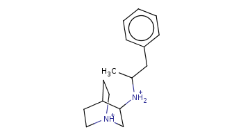 CC(Cc1ccccc1)[NH2+]C2C[NH+]3CCC2CC3 