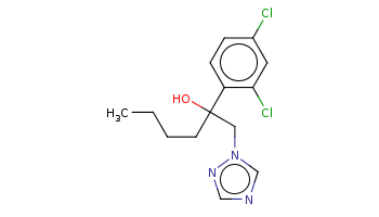 CCCCC(Cn1cncn1)(c2ccc(cc2Cl)Cl)O 