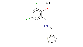 COc1c(cc(cc1Cl)Cl)CNCc2cccs2 