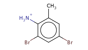 Cc1cc(cc(c1[NH3+])Br)Br 