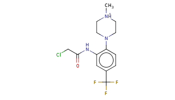 C[NH+]1CCN(CC1)c2ccc(cc2NC(=O)CCl)C(F)(F)F 