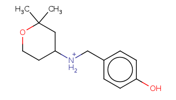 CC1(CC(CCO1)[NH2+]Cc2ccc(cc2)O)C 
